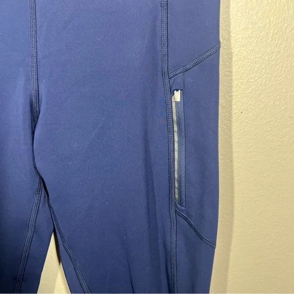 Athleta Womens Rainier Tights Leggings Navy Blue Size Medium Tall Workout - Picture 4 of 8